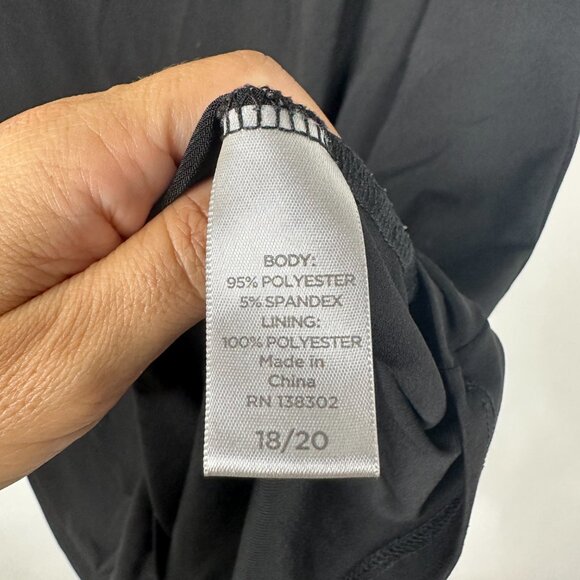 2/$24 VIP Knits by Avenue Cut-out Short Sleeve Shift Dress Black #A0277 TRB2 - Picture 6 of 8